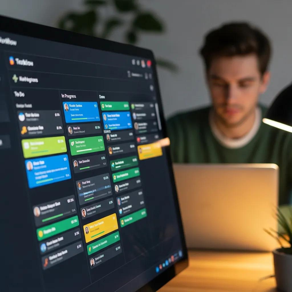 Close-up of workflow management software interface demonstrating performance optimization features