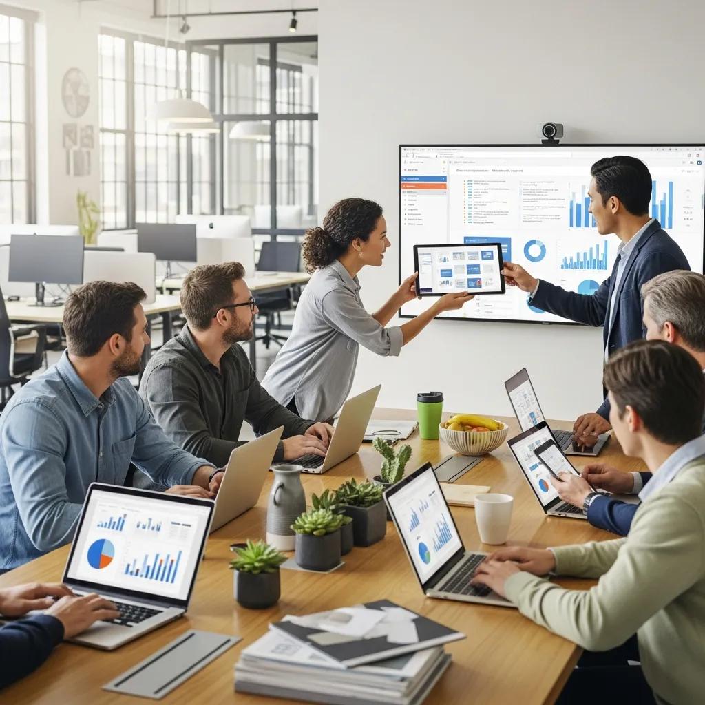 Team collaboration in a modern office focused on operational efficiency software